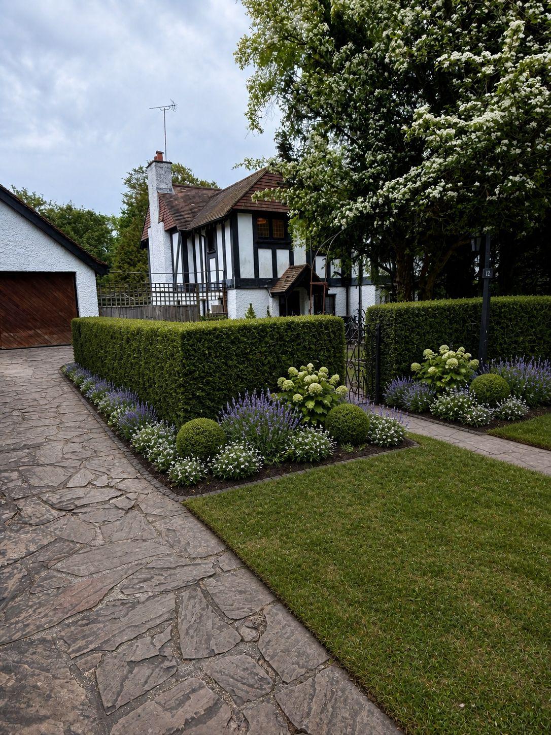 ARO Gardening - Professional garden maintenance in London ARO Gardening team maintaining a beautiful London garden with professional lawn care and hedge trimming equipment